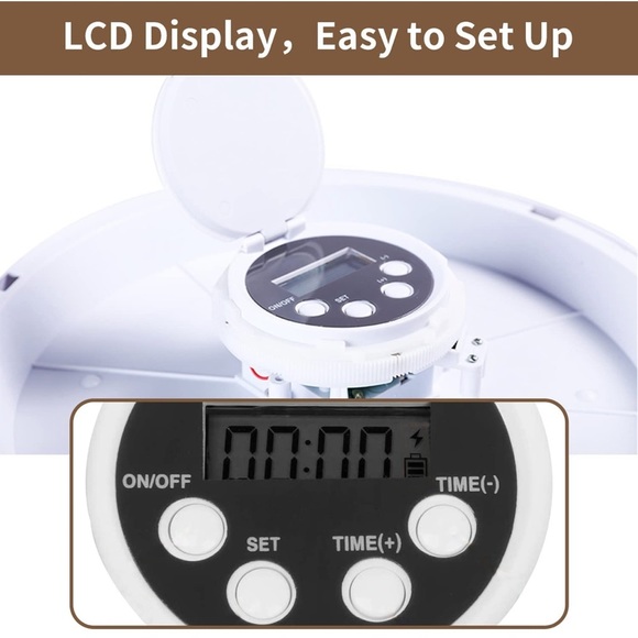 Automatic Pet Feeder, Auto Food Dispenser with 6 Meals, Digital Timer, Music - Picture 6 of 16